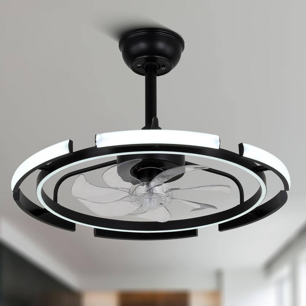 24 in. Indoor DIY Shade Black Dimmable Ceiling Fan with LED Light and Remote price history on PriceWatchPro