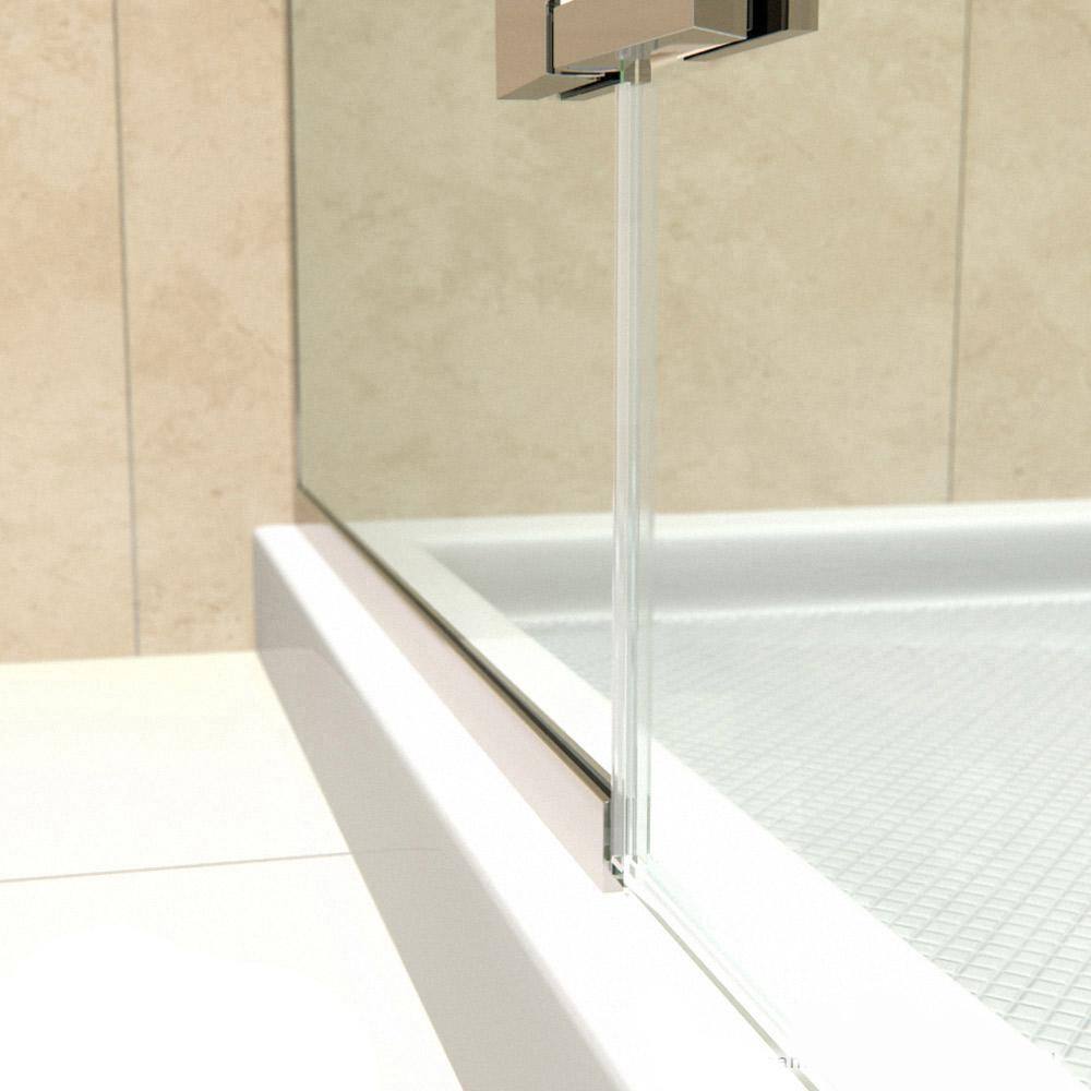Unidoor-X 72" Frameless Hinged Shower Door with Clear Glass and Bronze Hardware