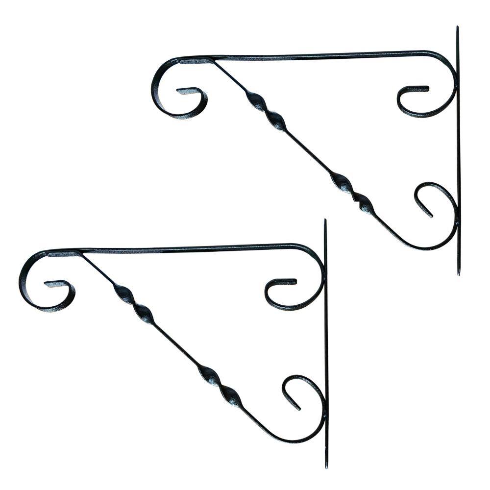 Classic Scroll-Design Metal Wall Bracket for Hanging Accessories and Flowerpots for Indoor & Outdoor, Black Set of 2 price history on PriceWatchPro