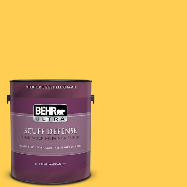 BEHR ULTRA 1 gal. #330B-6 Lemon Sorbet Extra Durable Eggshell Enamel Interior Paint & Primer