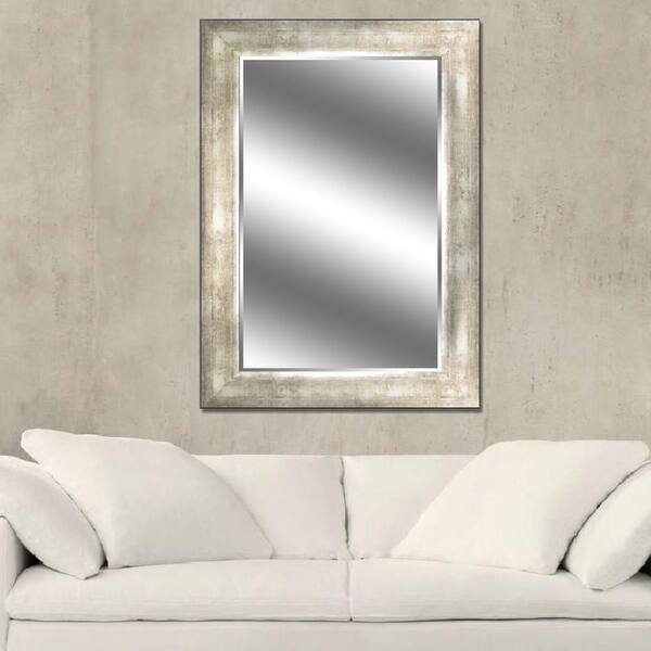 Unbranded Reflections 31 in. x 43 in. Bevel Style Framed Mirror in Champagne Finish