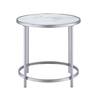 Steve Silver Rayne White Faux Marble Top Round End Table RY300EW