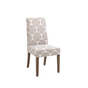 TD Garden Solid Wood Outdoor Dining Chair with Beige pattern Cushions (2-Pack)