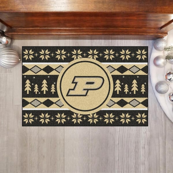 Purdue Boilermakers Holiday Sweater Black 1.5 ft. x 2.5 ft. Starter Area Rug