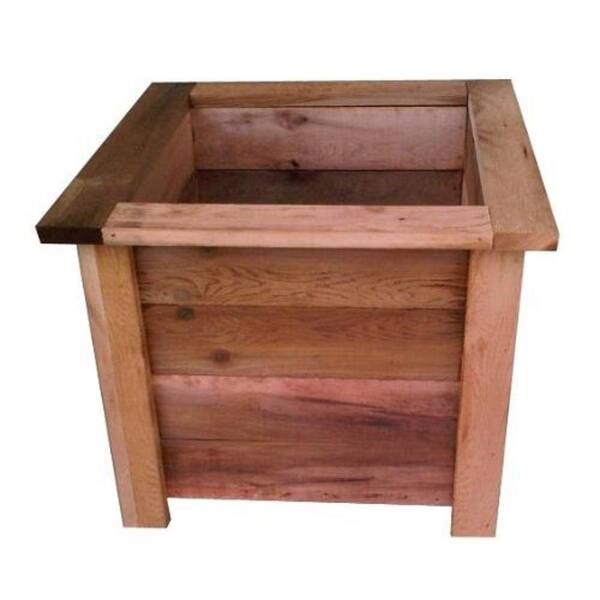 Unbranded 20 in. Square Western Red Cedar Planter