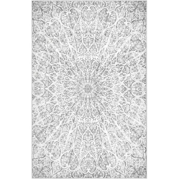 Unique Loom Sofia Grace Dark Gray 5' 0 x 8' 0 Area Rug