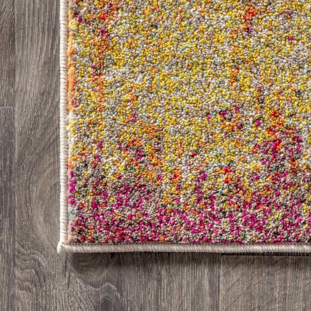 Luxe Soft Weave Abstract Cream & Pink Synthetic Area Rug