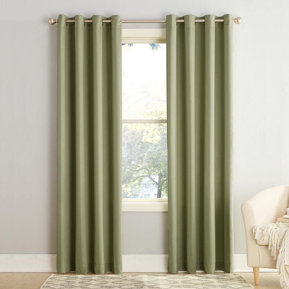 Sun Zero Gregory Sage Green Polyester 54 in. W x 54 in. L Grommet Room ...