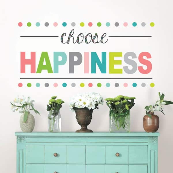WallPops Multi-Color Choose Happiness Wall Quote Decal