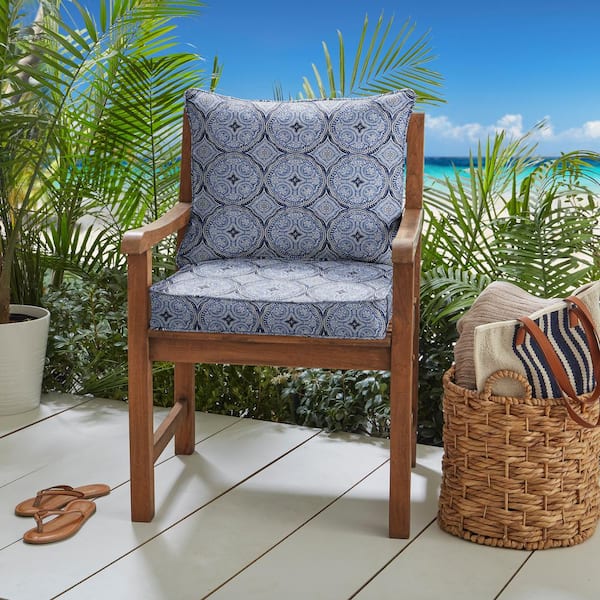 Greendale Home Fashions 25-in x 25-in 2-Piece Navy Deep Seat Patio Chair  Cushion in the Patio Furniture Cushions department at