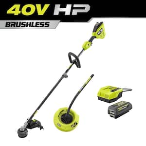 40V HP Brushless 16 in. Cordless Attachment Capable String Trimmer & Gutter Blower w/4.0 Ah Battery & Charger