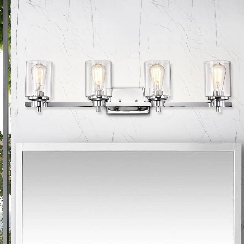 4 light chrome bathroom vanity light