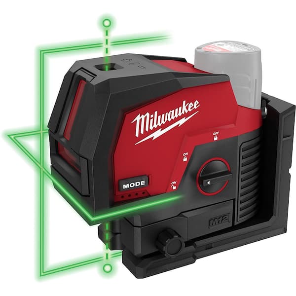 Bourgeon sequía dormitar Milwaukee M12 12-Volt Lithium-Ion Cordless Green 125 ft. Cross Line and  Plumb Points Laser Level (Tool-Only) 3622-20 - The Home Depot