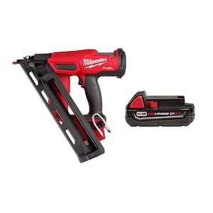 M18 FUEL 18 Volt Brushless Cordless Gen II 15-Gauge Angled Finish Nailer Tool Only & M18 18-Volt 2.0 Ah Compact Battery