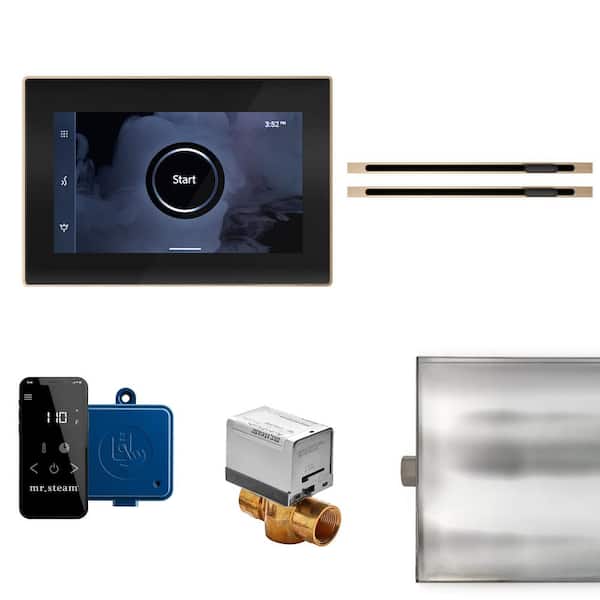 Mr.Steam XButler Max Linear Steam Generator Control Kit with iSteamX Control and Linear SteamHead in Black Brushed Bronze