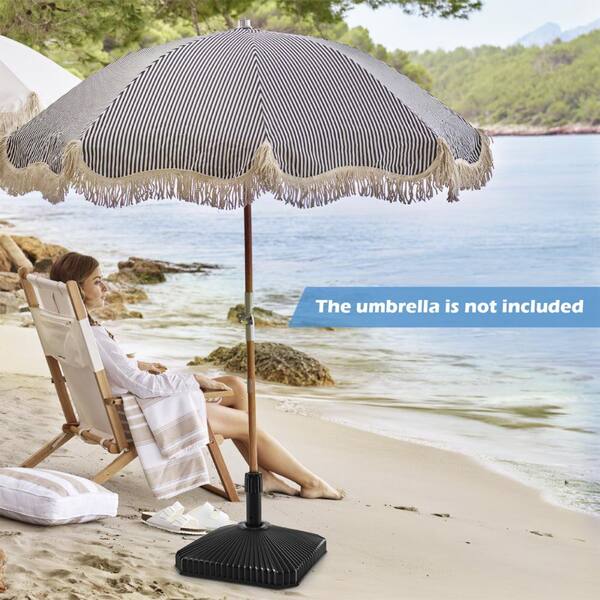 fillable patio umbrella stand Sand Bag Base Kingdom suitable for umbrellas with a pole diameter of 1.41.5 and 1.9 in JUSHUA Fillable Umbrella Base 90