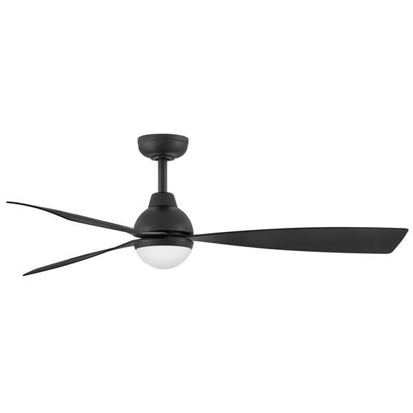 HINKLEY - UNA 56.0 in. Integrated LED Indoor/Outdoor Matte Black Ceiling Fan with Remote Control