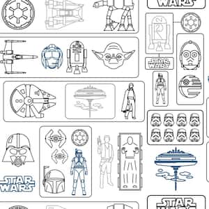 Grey Star Wars Classic Pictogram Peel and Stick Wallpaper