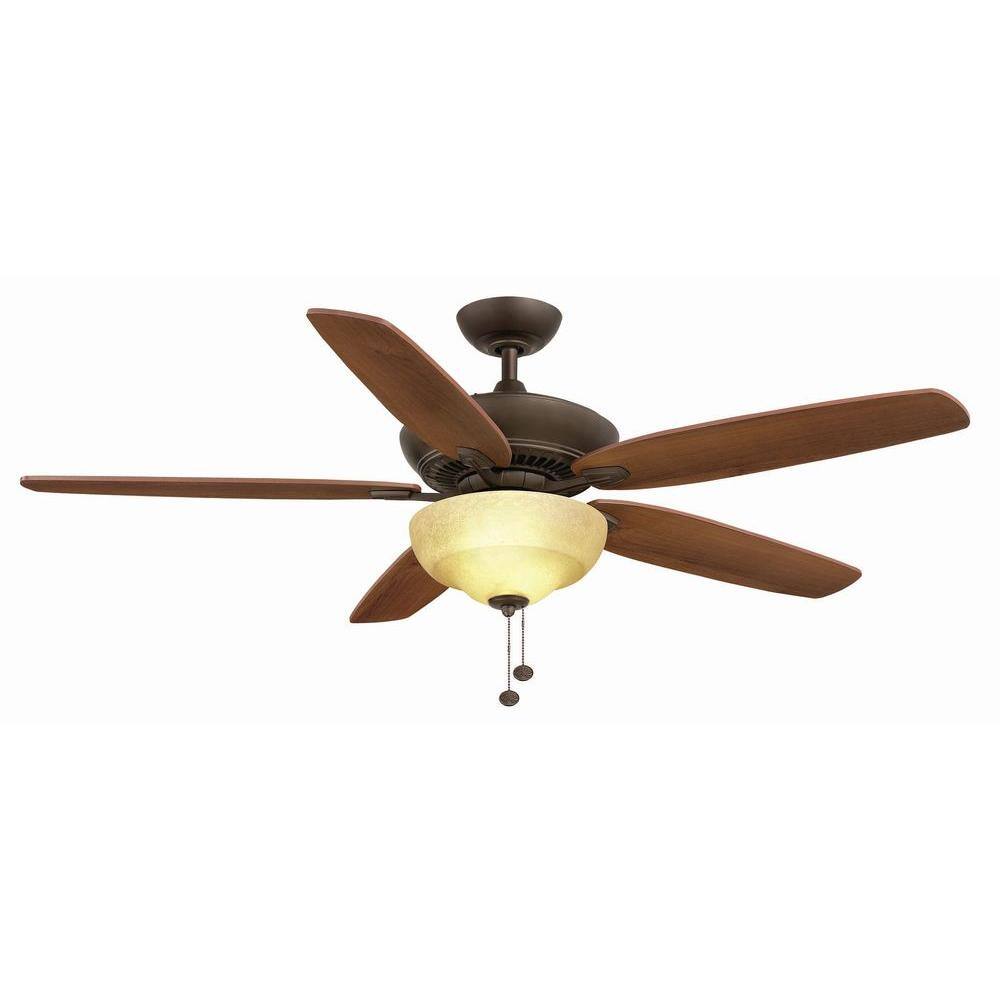 Hampton Bay Langston 60 In Indoor Oil Rubbed Bronze Ceiling Fan With Light Kit Yg215d Orb The Home Depot