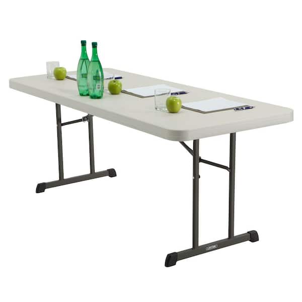 Lifetime® Commercial Adjustable Height Folding Table, 30 x 72, Almond
