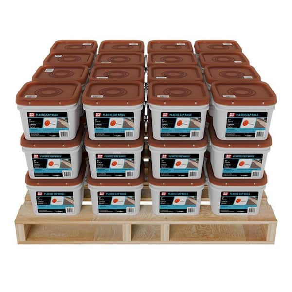 #12 x 1 in. Plastic Round Cap Non-Collated Roofing Nail (3,000-Bucket, 1 Pallet/48 Buckets)
