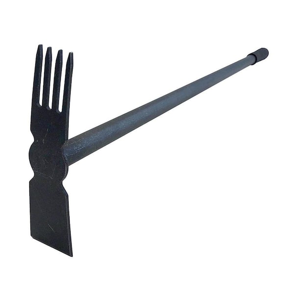 24.5 in. L Handle 32 in. L 4-Tine Hand Cultivator with Straight Edge Long Handle Hoe