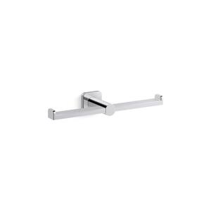 Parallel Double Toilet Paper Holder in Vibrant Polished Nickel