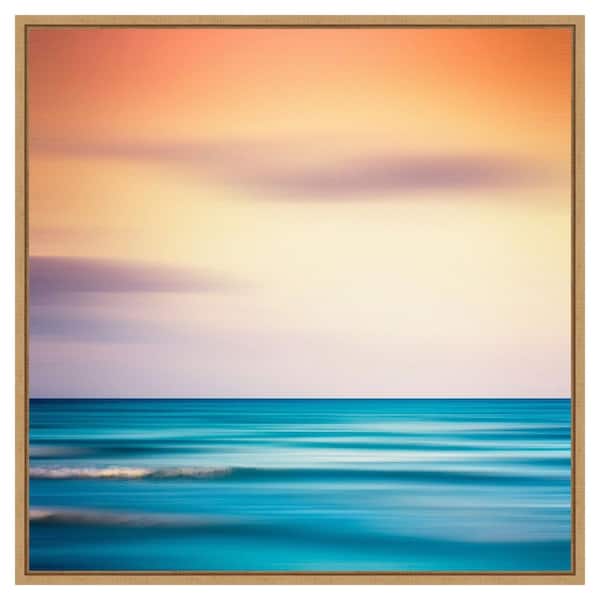 Amanti Art Sunset Shimmer by Dirk Wustenhagen 1-Piece Floater Frame Canvas Giclee Coastal Art Print 30 in. x 30 in.