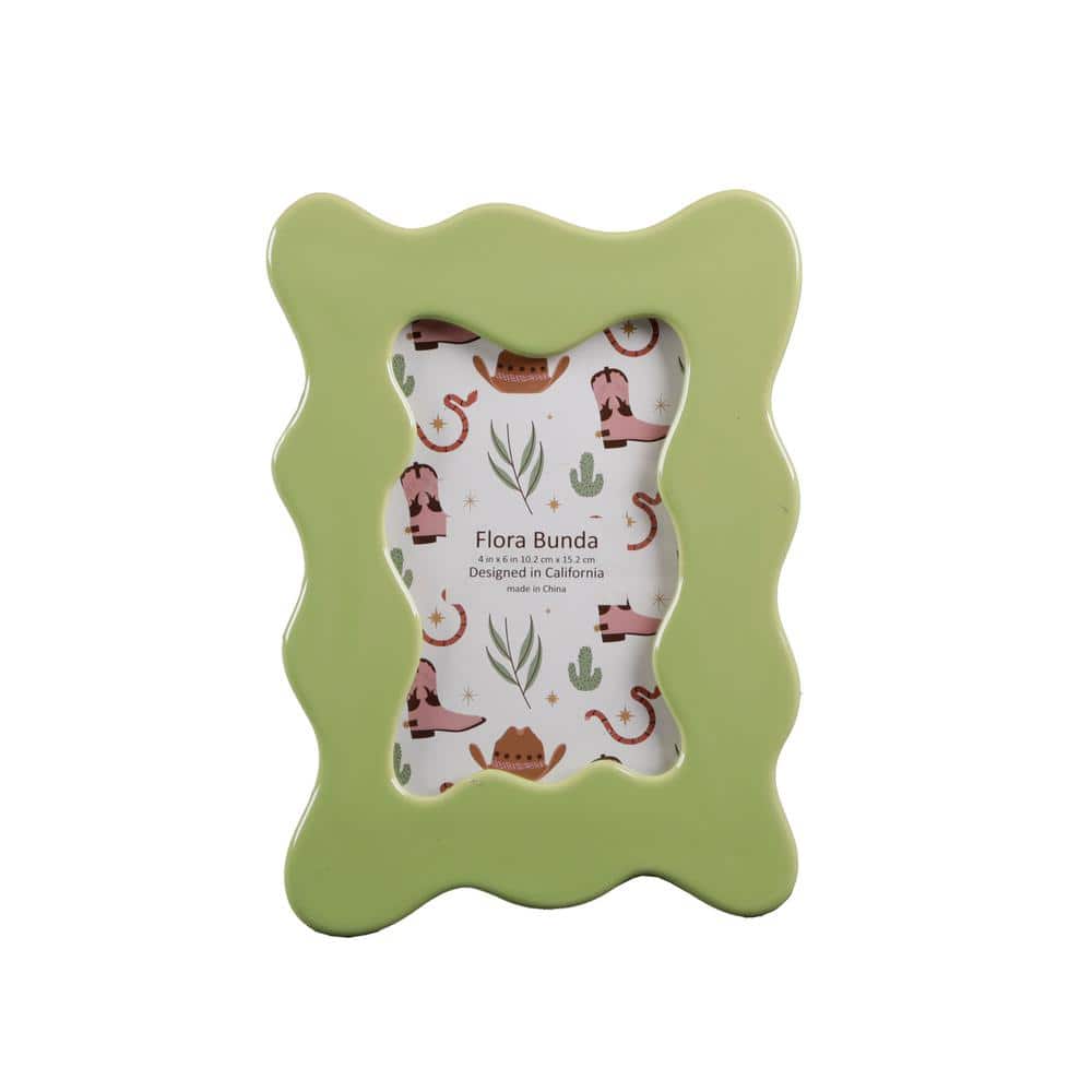 Flora Bunda 4 x 6 Wavey Ceramic Frame FM132EGN The Home Depot