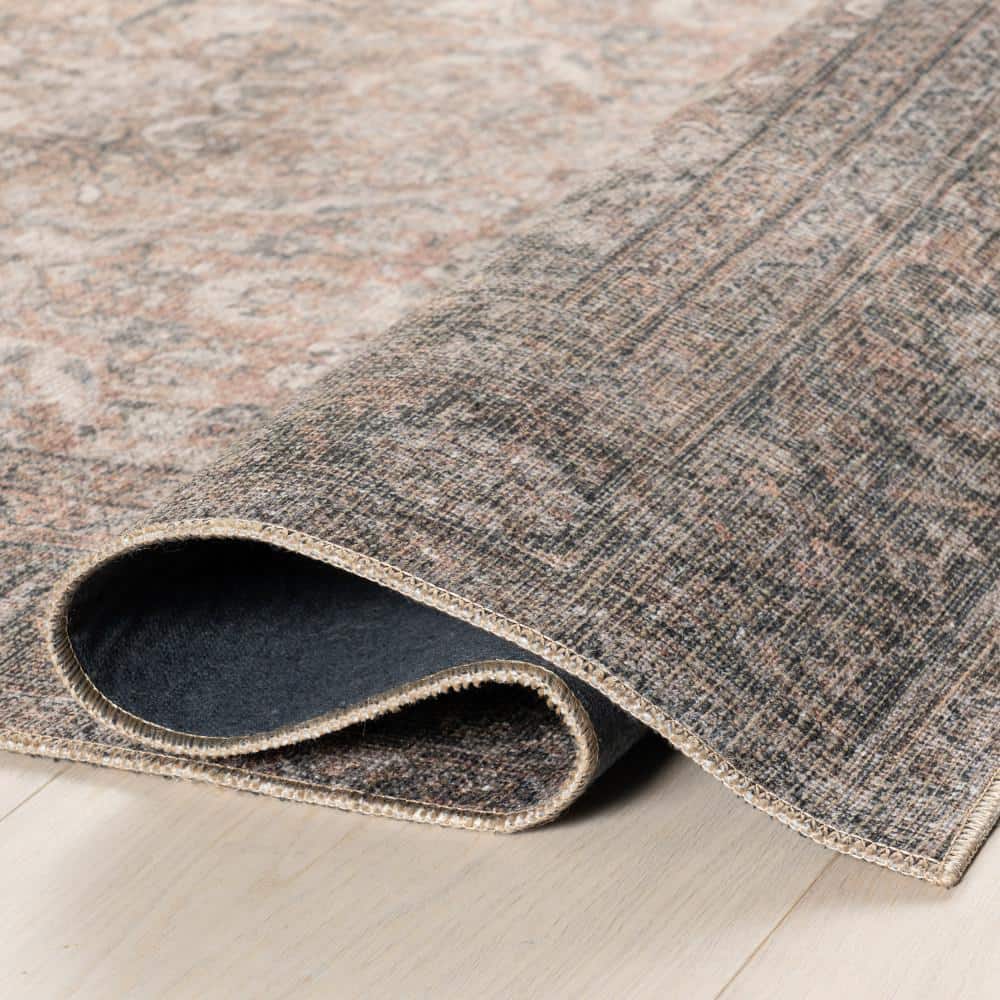 Hillstone Brown Rectangular Synthetic Vintage Medallion Area Rug