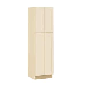 Newport 24 in. W x 24 in. D x 90 in. H Assembled Plywood Pantry Kitchen Cabinet in Blended Cream with Soft Close