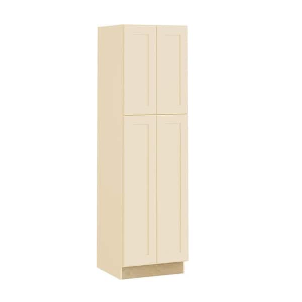 Home Decorators Collection Newport 24 in. W x 21 in. D x 84 in. H Assembled Plywood Vanity Linen Bath Cabinet in Blended Cream with Soft Close