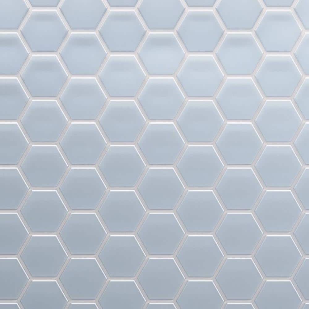3 in. Beehive 10.25 in. x 11.75 in. Hexagon Carribean Blue Matte Glass Mesh-Mounted Mosaic Tile (9.13 sq. ft./Case) price history on PriceWatchPro