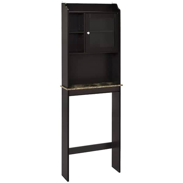 WELLFOR 23.22 in. W x 68.1 in. H x 7.5 in. D Brown Over the Toilet Storage