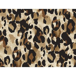 40.5 sq. ft. Fallburn Tan Leopard Print Vinyl Peel and Stick Wallpaper Roll