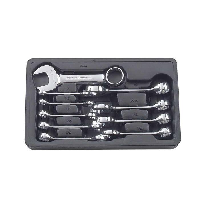 GEARWRENCH SAE Stubby Combination Non-Ratcheting Wrench Set (10-Piece)