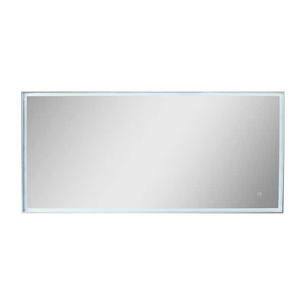 Bellaterra Home 59 in. W x 27.5 in. H Rectangular Framed LED Light Wall Mount Bathroom Vanity Mirror