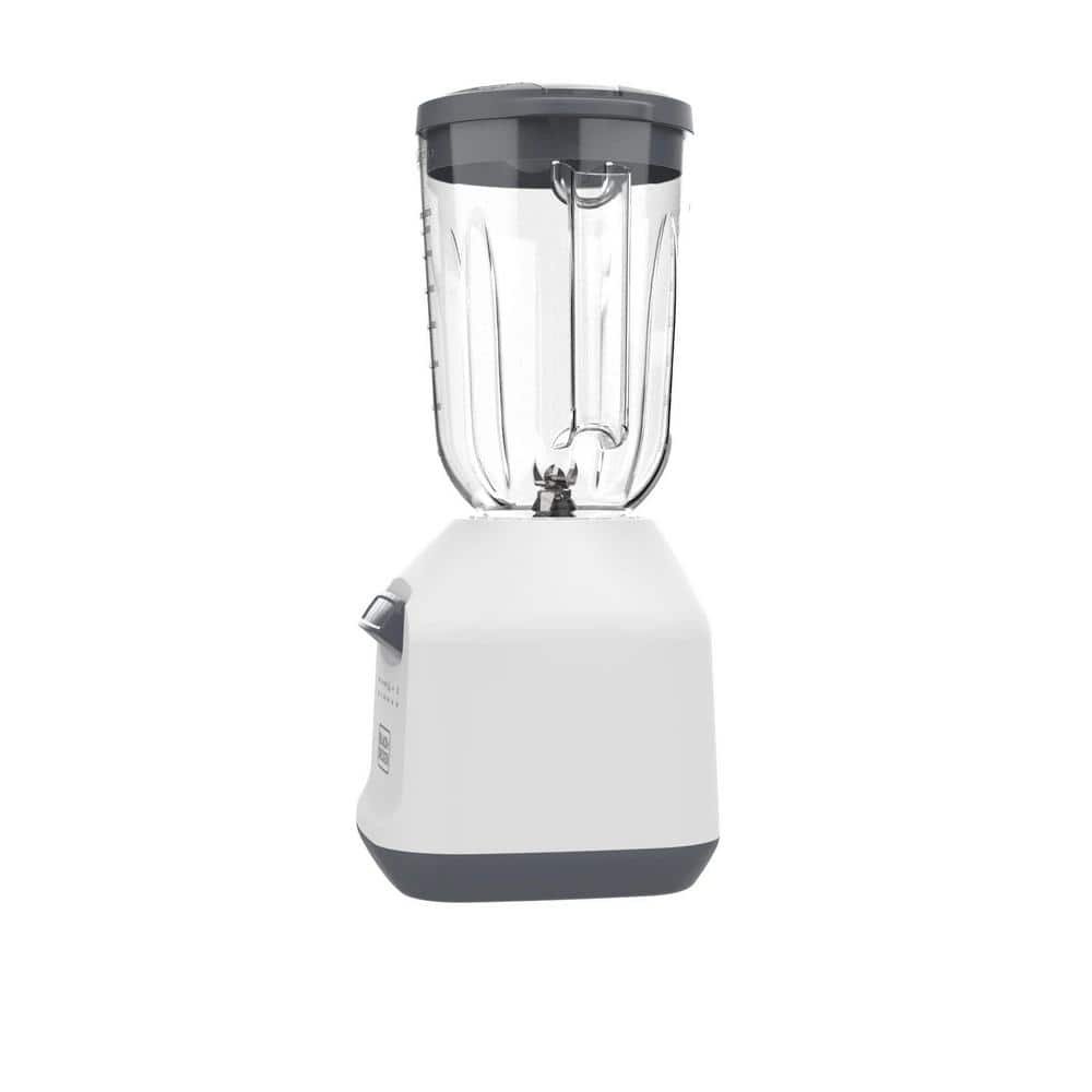 White 56oz Glass Jar Blender with Stainless Steel Blades
