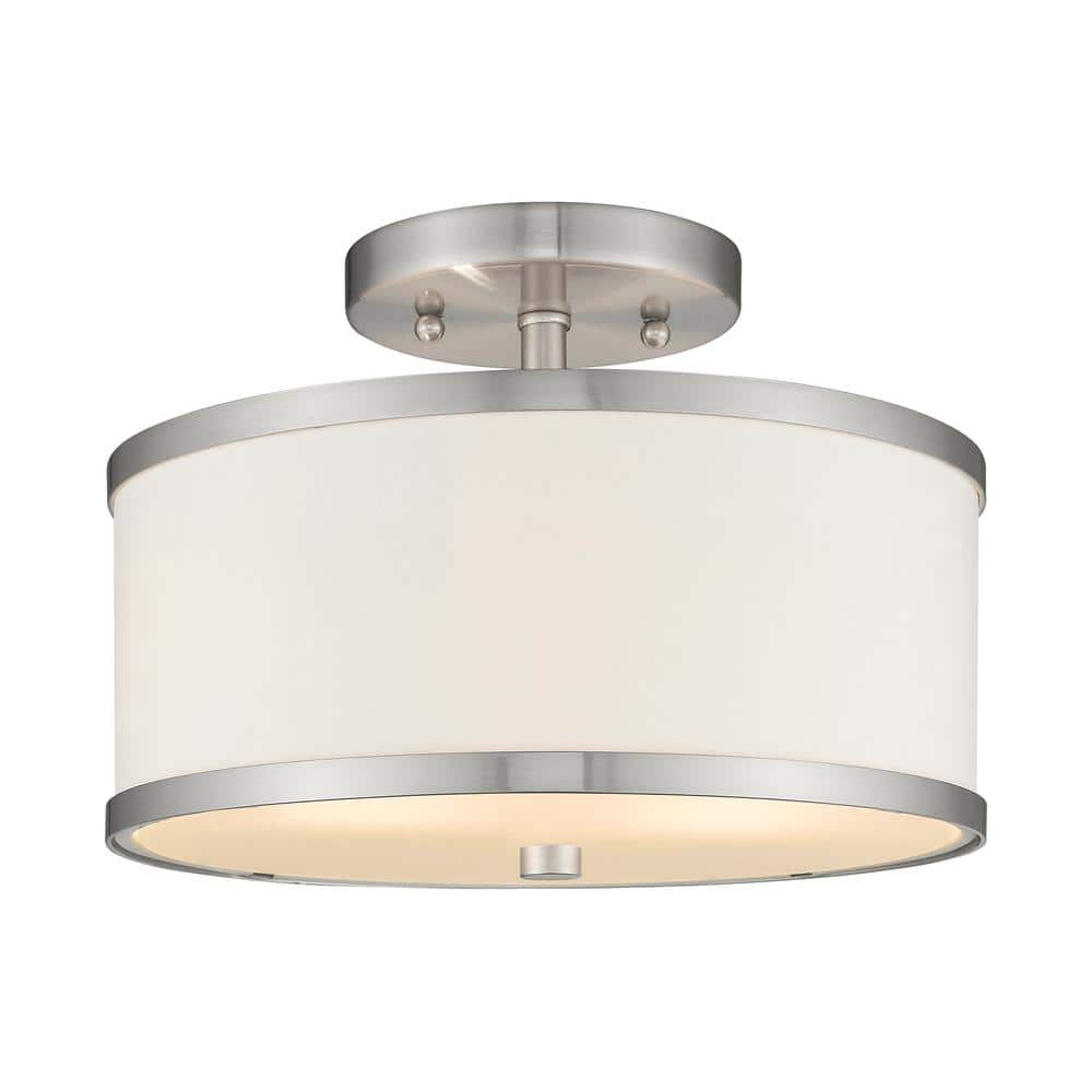 Park Ridge 2 Light Brushed Nickel Semi Flush Mount
