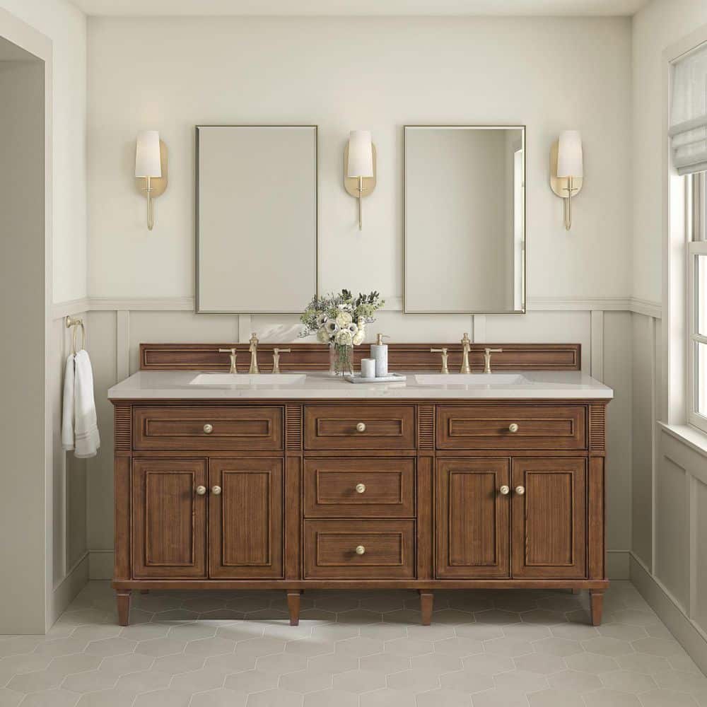 Lorelai 72.0 in. Double Bath Vanity in Mid-Century Walnut with Siberian Quartz Top price history on PriceWatchPro