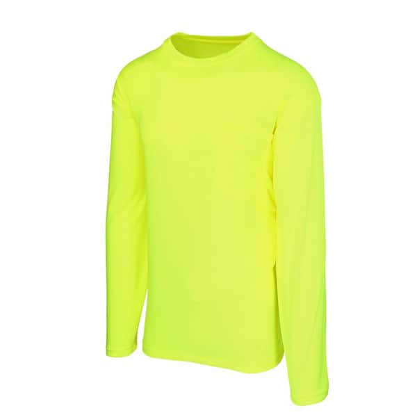 MAXIMUM SAFETY Men's Large Yellow High Visibility Polyester Long-Sleeve Safety  Shirt