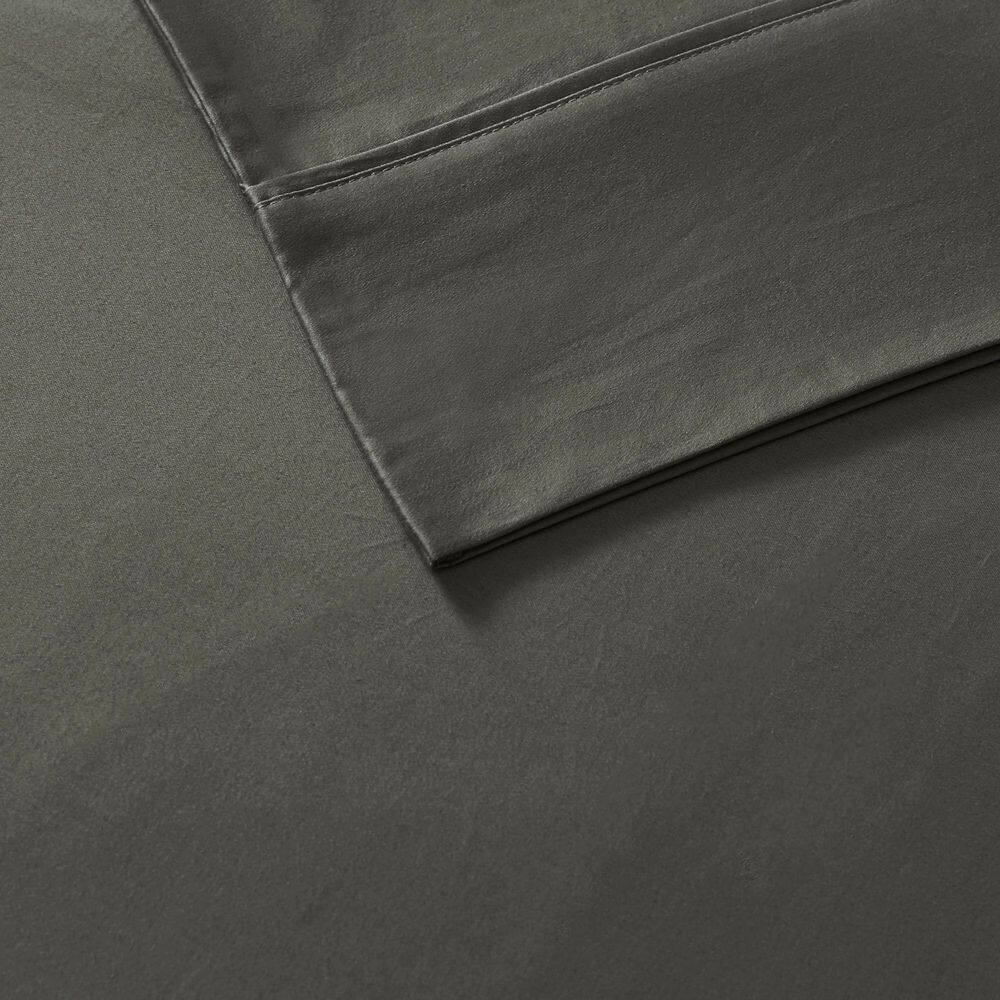 California King Charcoal Cotton Blend Sateen Sheet Set