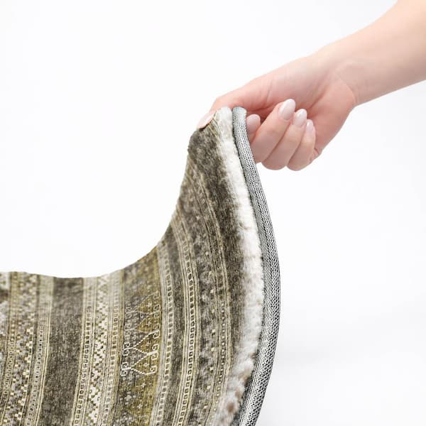 Dream Shag Premium Machine Washable Abstract ADS714 Taupe 10 ft. x 14 ft. Area Rug