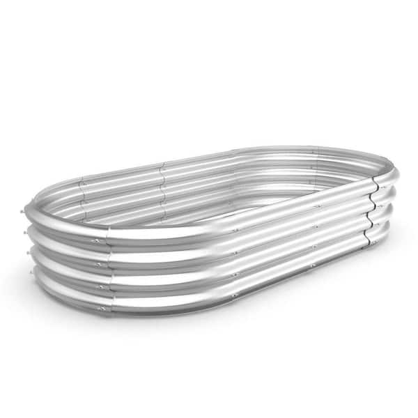 48 in. L x 24 in. W x 12 in. H Metal Silver Raised Garden Bed