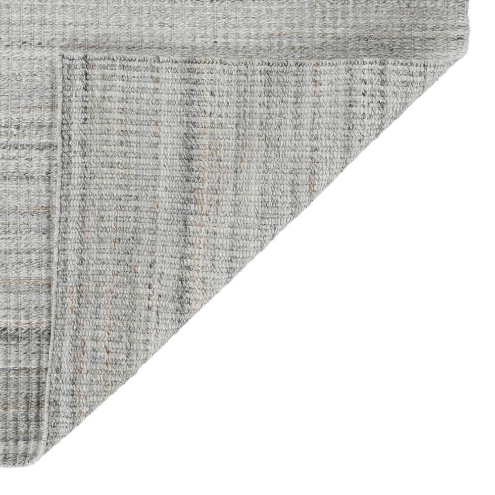 Gray Hand-Woven Geometric Outdoor Polyester Rug, 5' x 8'