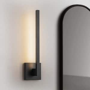 Joyce 18.89 in. 1-Light Black Linear Dimmable LED Wall Sconce