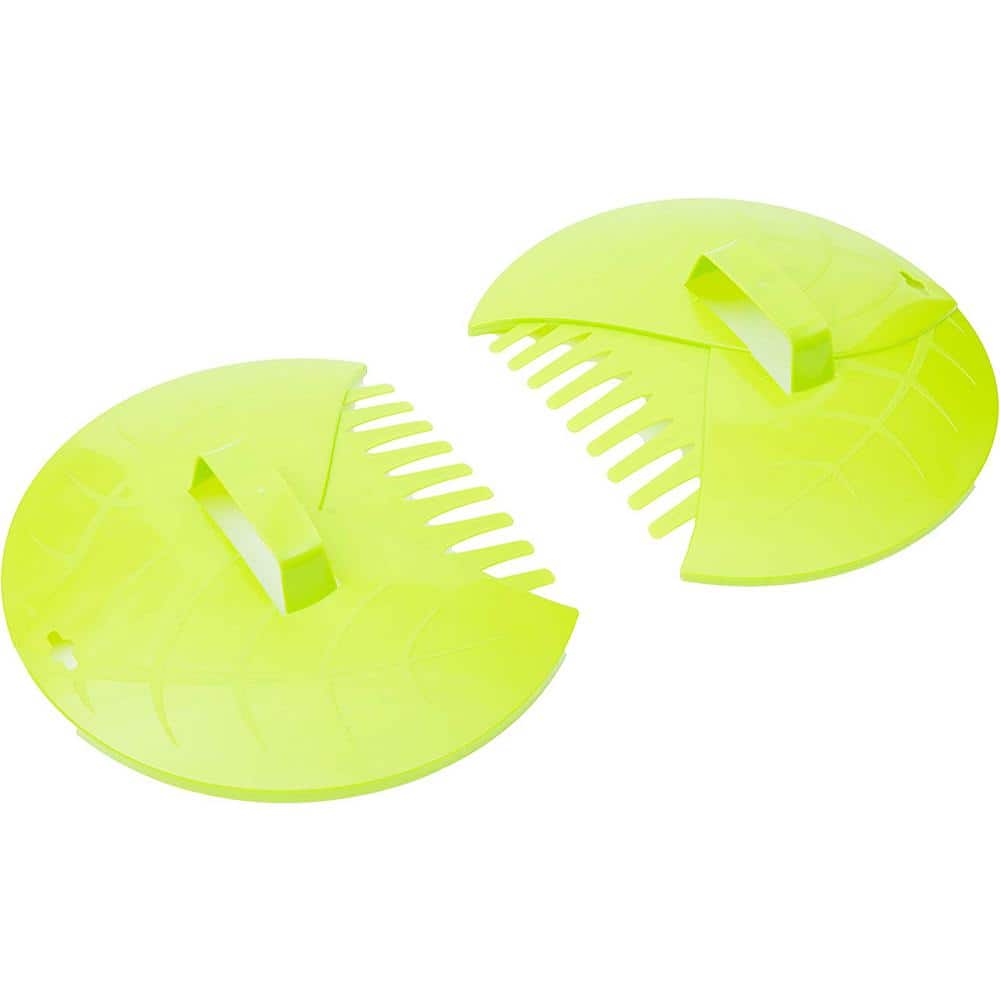 Red Plastic Leaf Scoops for Lawn and Garden Cleanup