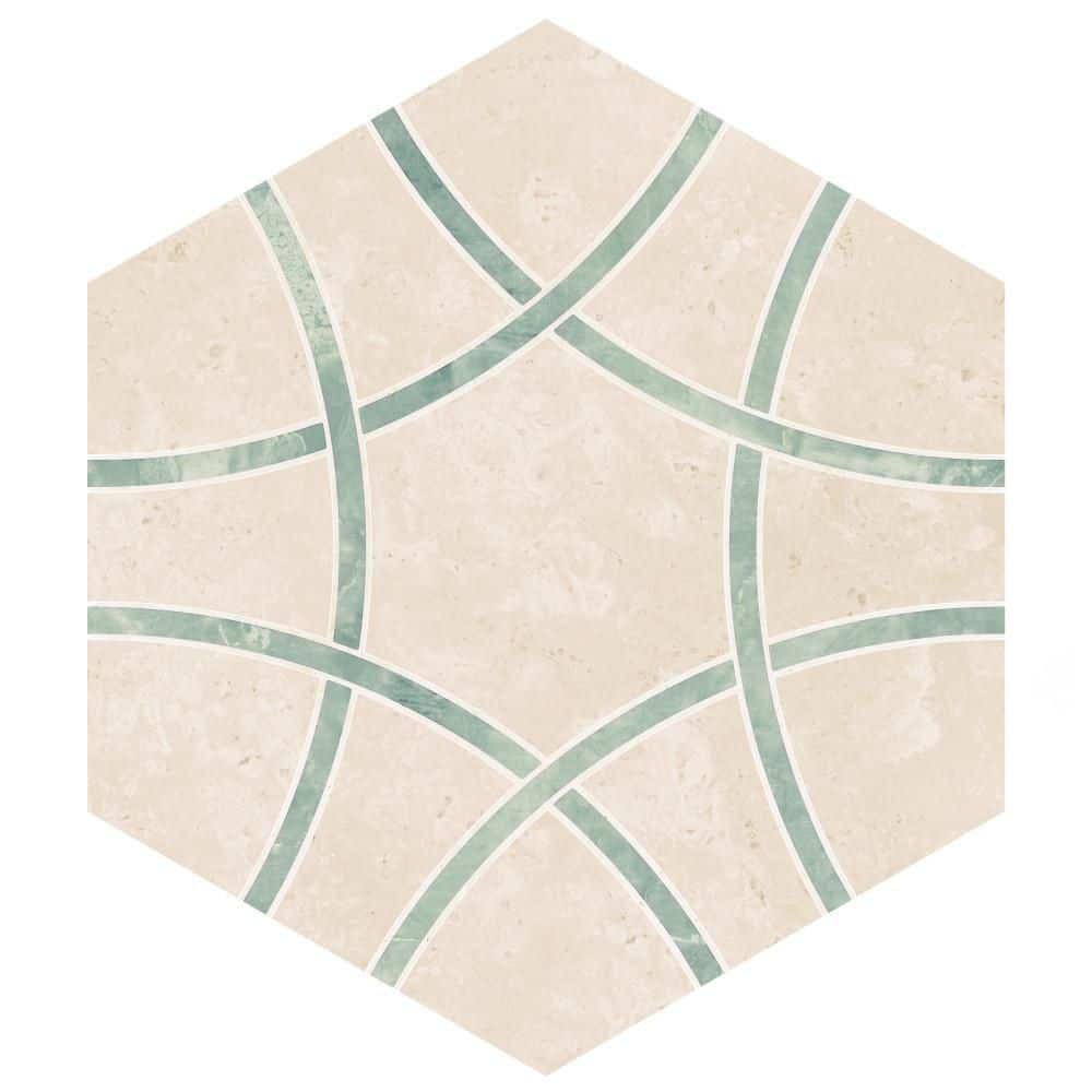 Bari Hex Travertino Jungle 11 in. x 13 in. Porcelain Floor and Wall Take Home Tile Sample price history on PriceWatchPro