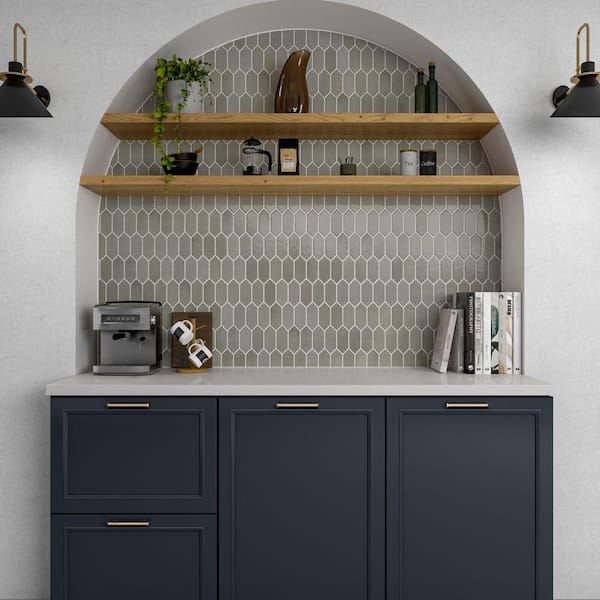 Miramo Pearl 12 in. x 11 in. Glazed Ceramic Picket Mosaic Tile (8.76 sq. ft./case)