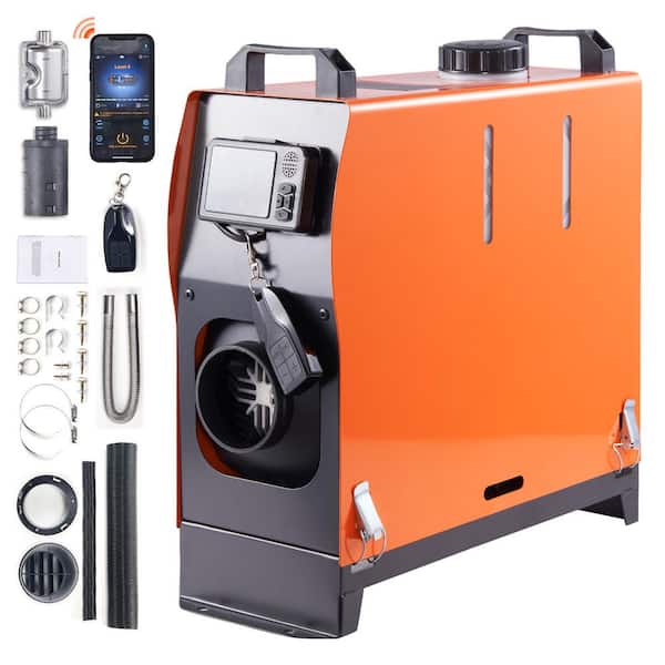 8KW Diesel Heater, 27296 BTU, Orange, Diesel, Utility, Convection, Portable, Cordless, Space Heater with Portable